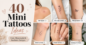 A collection of delicate mini tattoo ideas including fine line flowers, tiny symbols, and minimalist designs for women, men, and couples.Tiny tattoos, big meaning. These mini designs prove you don't need a lot of ink to say something that really matters.