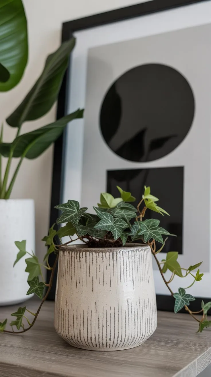 Close-up of terracotta pots and ceramic planters