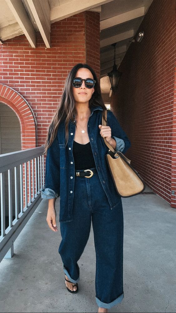 19. Effortlessly Chic in Double Denim for Spring