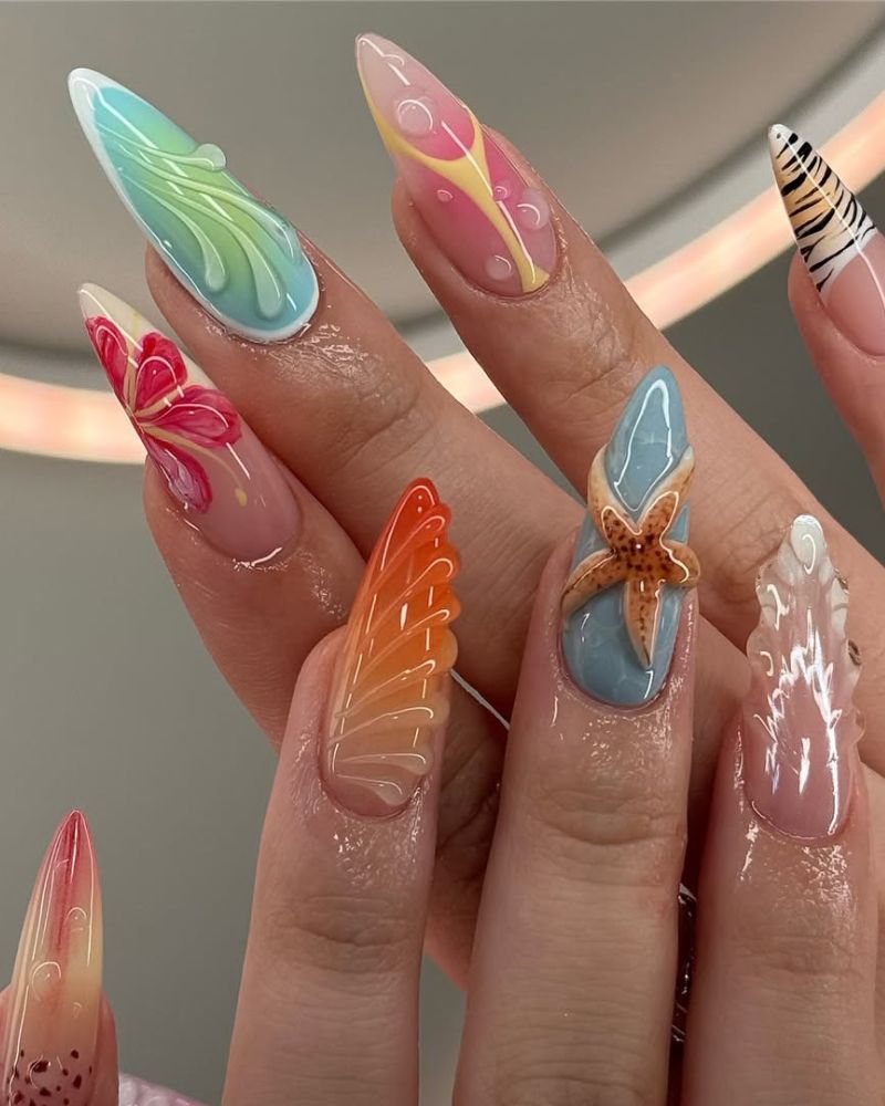 long stiletto nails for vacation manicure