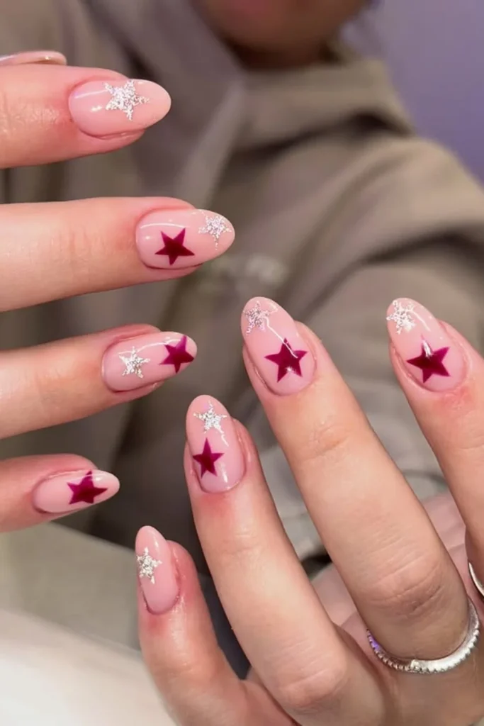 Pink Star Nails