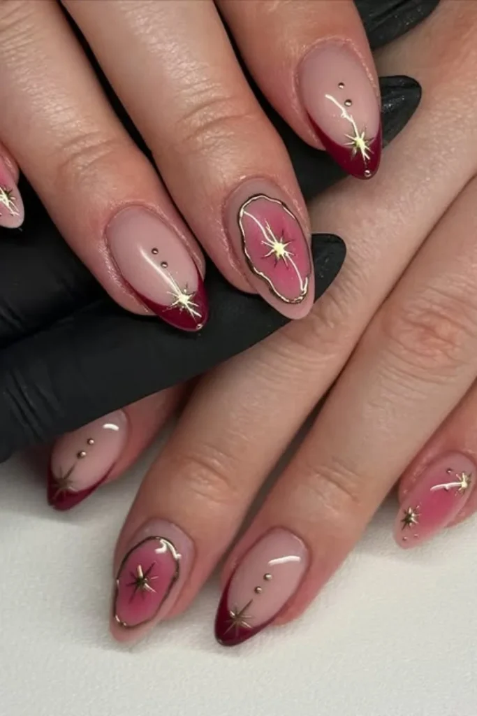 Starry Burgundy Tips