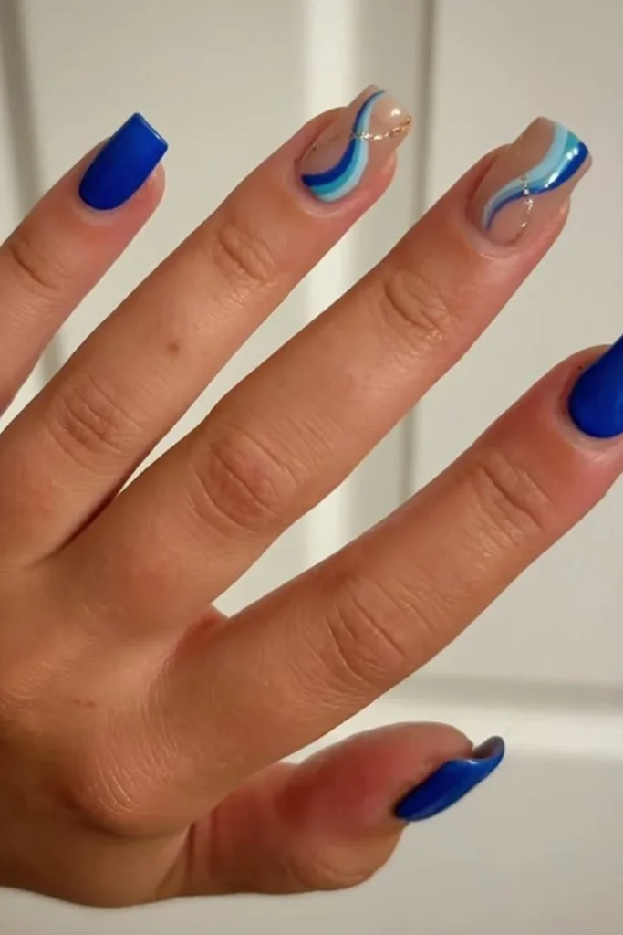 Blue Accent Swirls