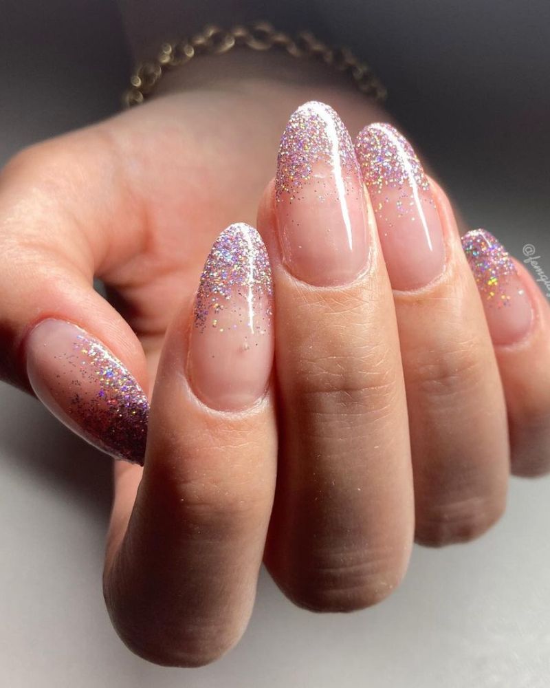 light pink glitter ombre