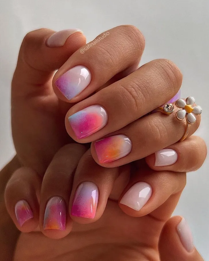 Pastel Ombre Spring Nails