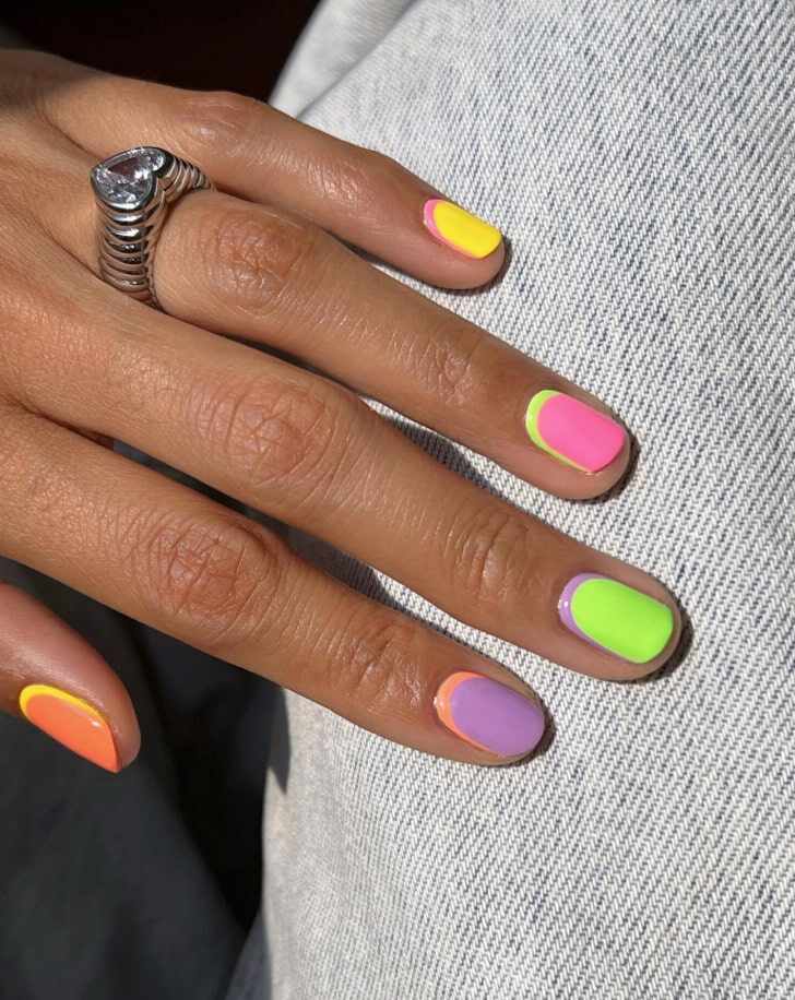 Short Neon Spring Nail