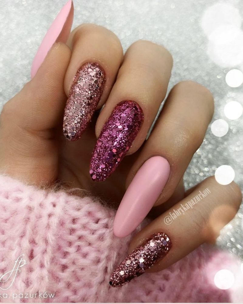 mix and match pink glitter set