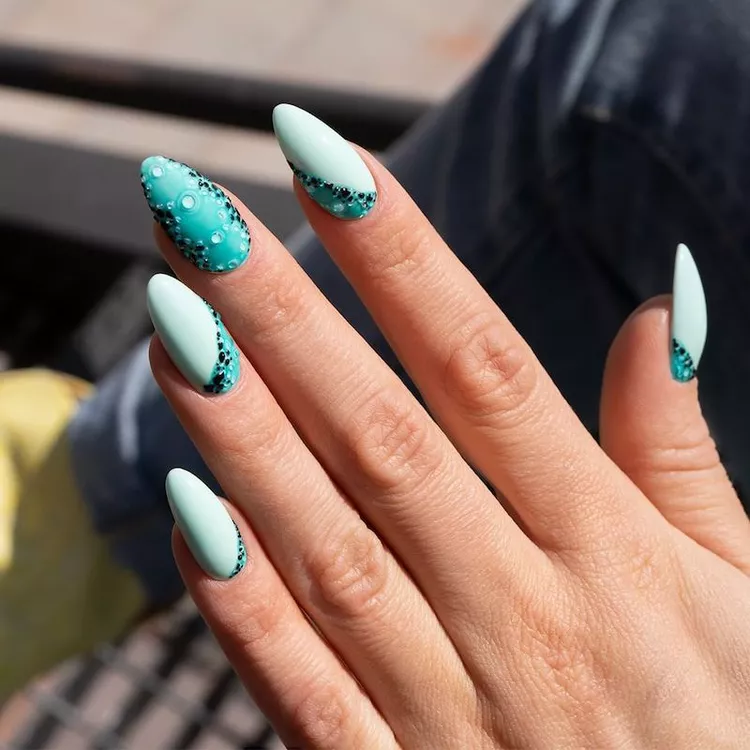 Mermaid-Inspired Teal Nails