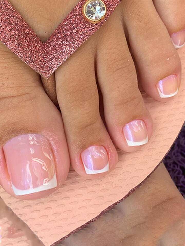 light pink toe nails