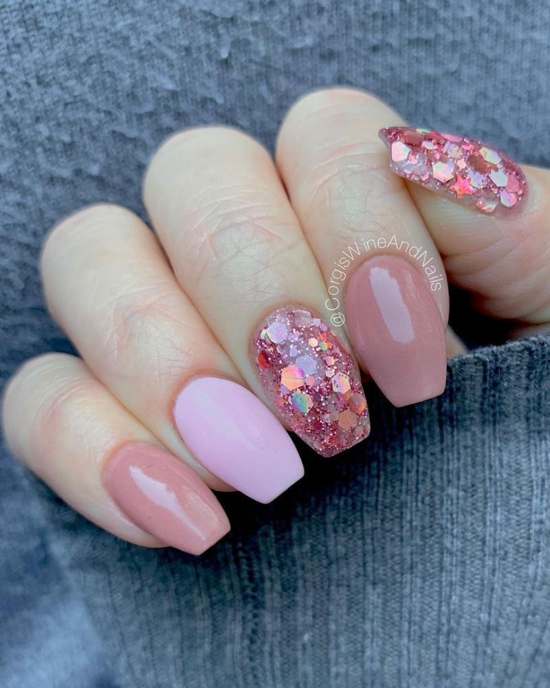 clean light pink glitter