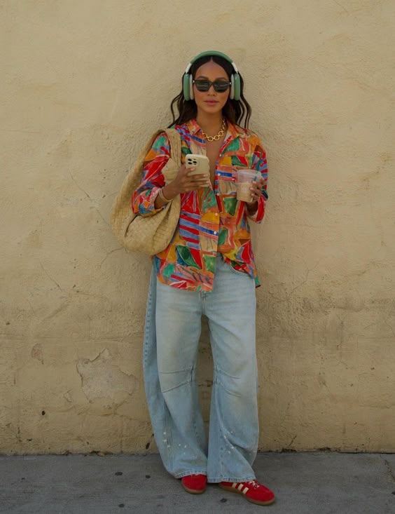 30. Bold Color Meets Effortless Denim for Spring Vibes