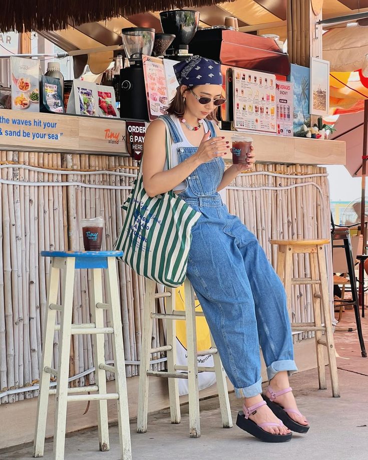 Denim Charm Meets Seaside Vibes