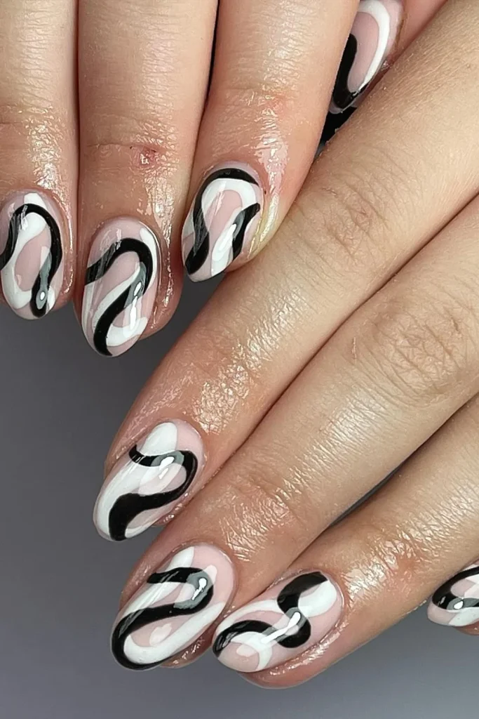 Graphic Black-and-White Swirls