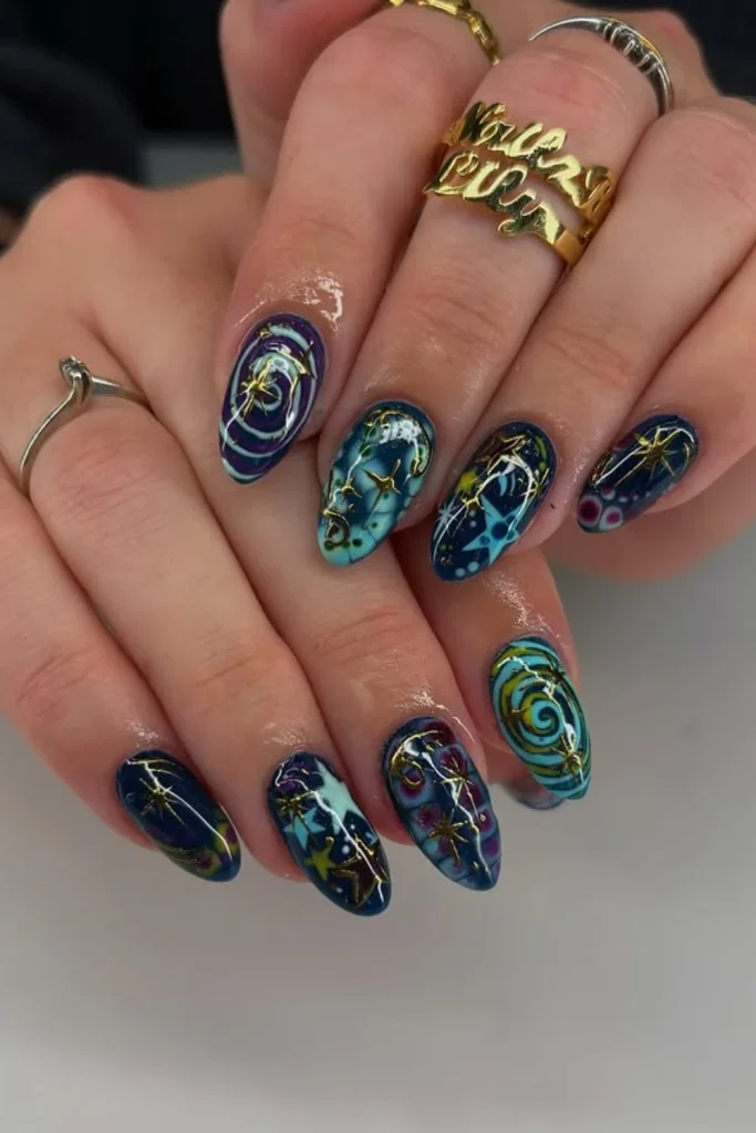 Galactic Night Nails