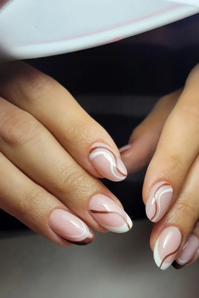 Brown-and-White Swirls