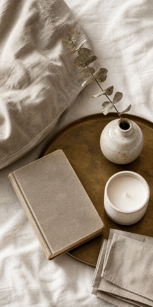 Scented candle on dresser