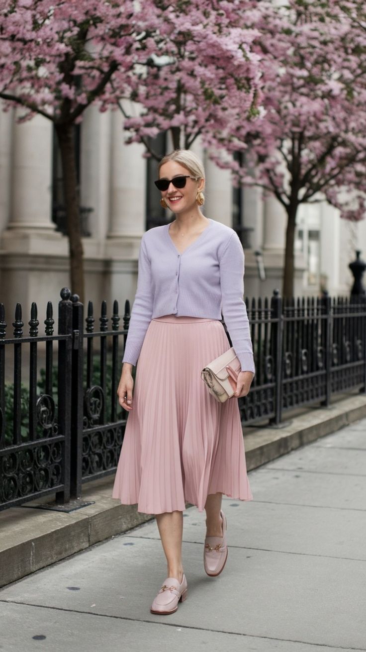 5. Pastel Perfection: Effortless Elegance Under Blooming Cherry Trees