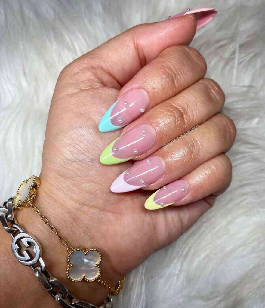 Minimalist French Tips with Pearl Accents