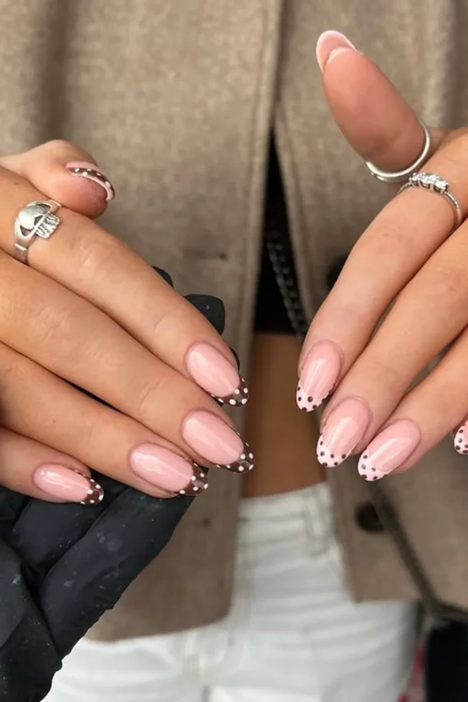 Polka Dot Tips Nails