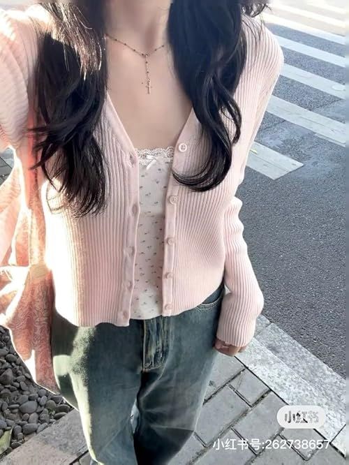 13. Effortless Elegance with a Soft Pink Cardigan