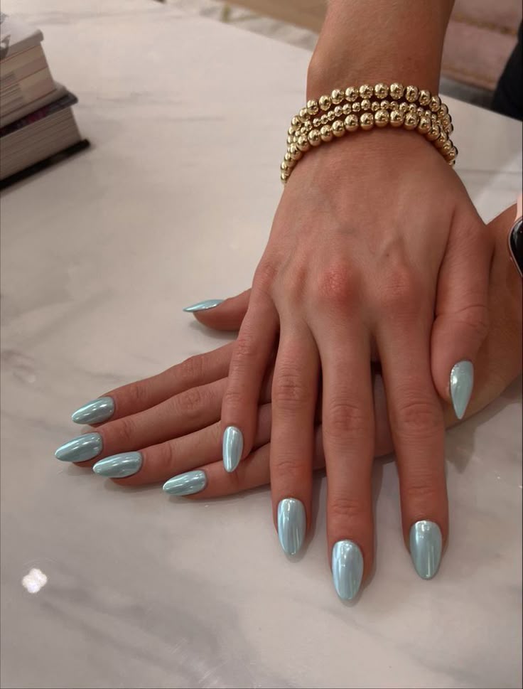 Glossy Sky Blue Chrome