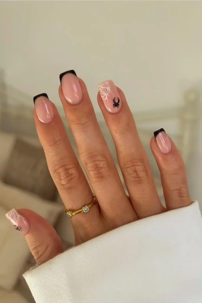 Black Tip Web Nails