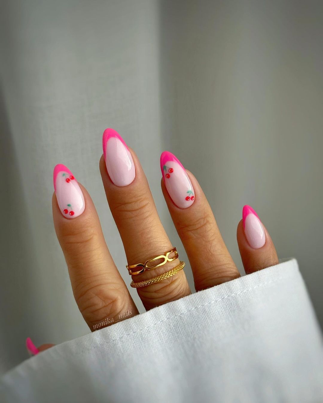 Cute cherry nail art