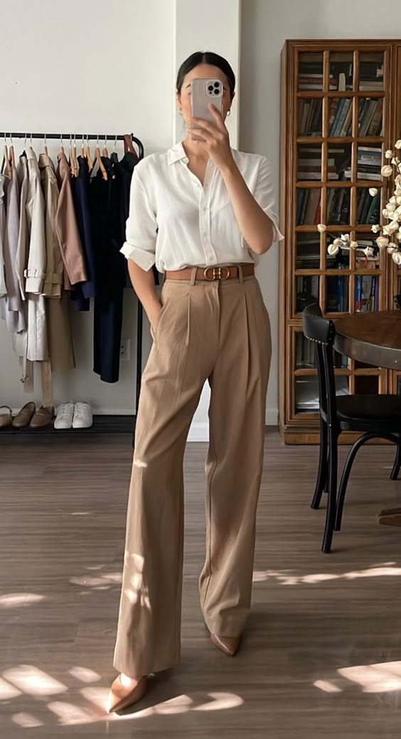 18. Effortless Elegance: Beige Business Casual for Spring