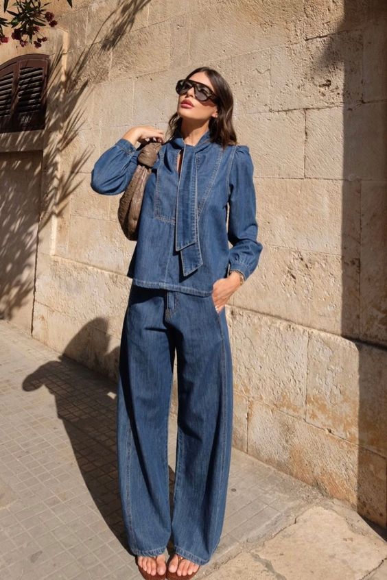 8. Effortless Monochrome Denim for Spring Elegance