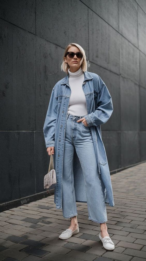 18. Effortless Elegance in Double Denim Layers