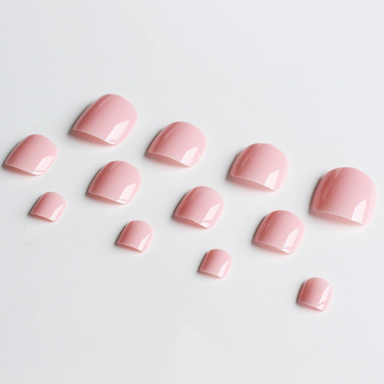 light pink toe nails
