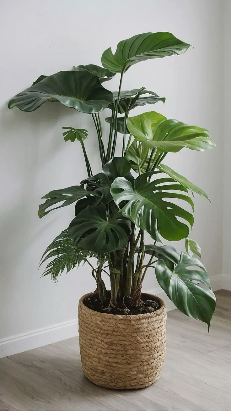 Bringing Nature Indoors: A Statement Monstera in a Rustic Basket