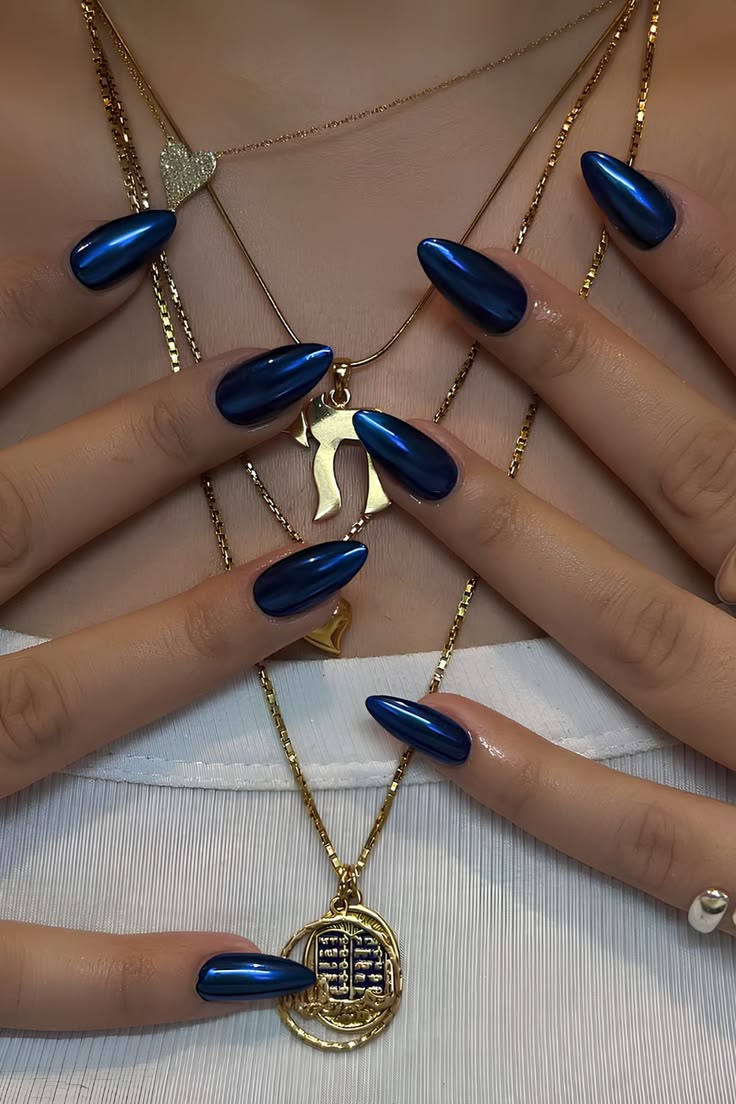 Midnight Blue and Gold Chrome