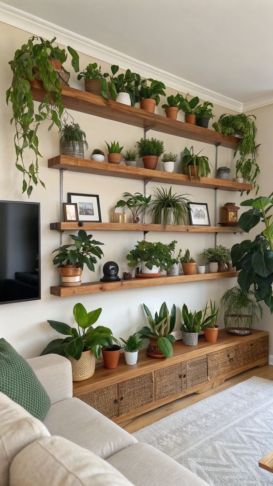 Transform Your Living Space with Elegant Floating Plant Shelves