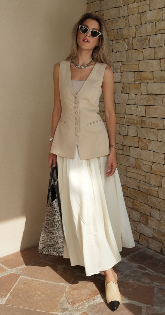 17. Effortless Elegance in Beige Layers for Spring