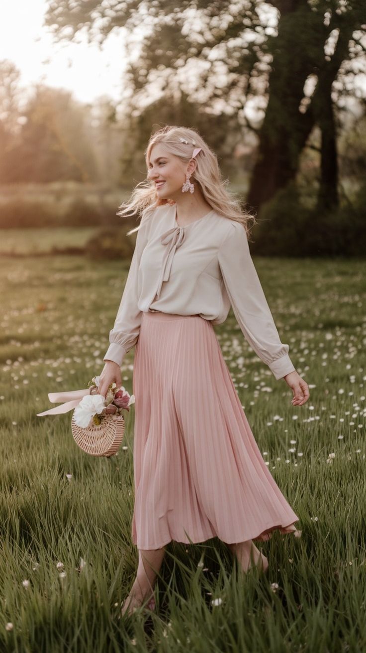 18. Romantic Grace in Pastel Pink and Cream