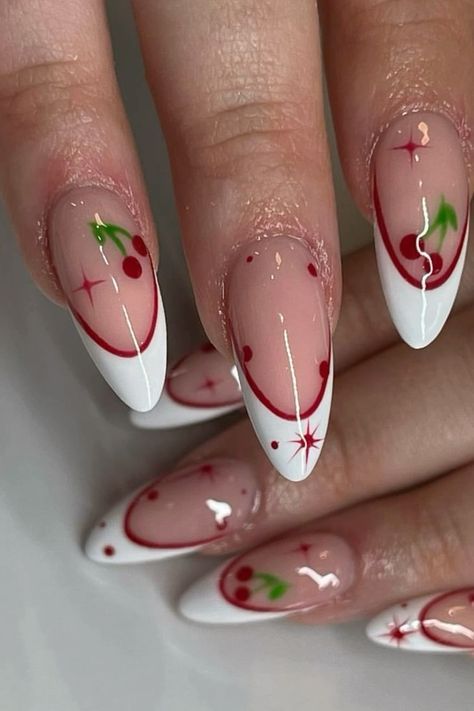 Sweet Cherry Valentine: A Playful Nail Design with a Romantic Twist