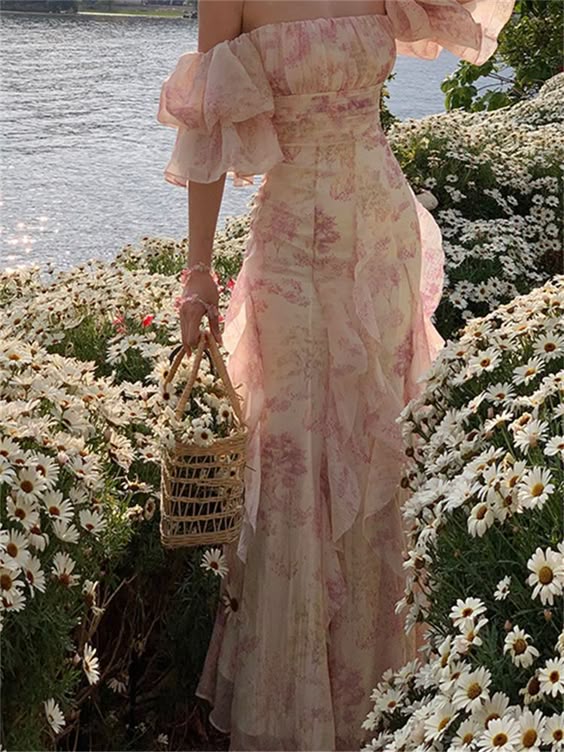 5. Summer Elegance in a Floral Chiffon Dream