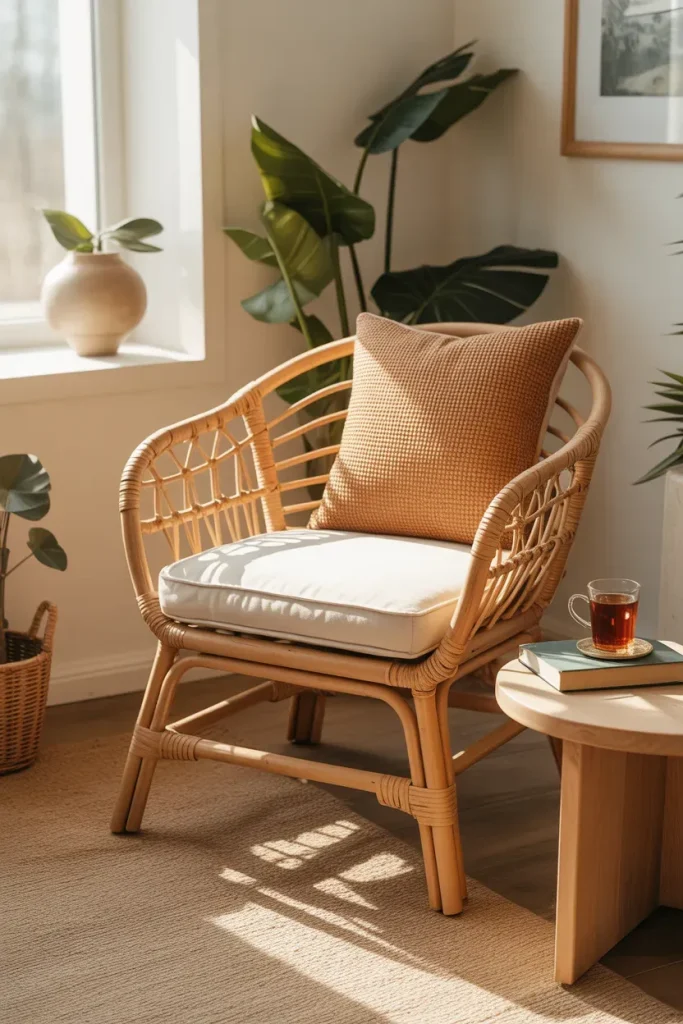 A Rattan or Wicker Accent Chair
