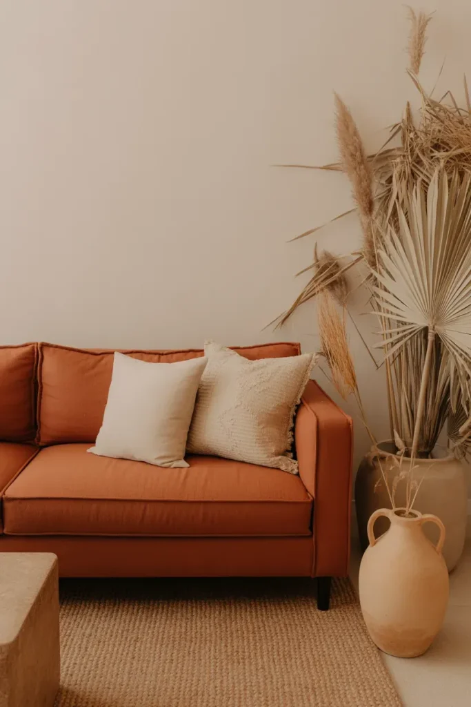 A Warm Color Palette of Terracotta and Cream