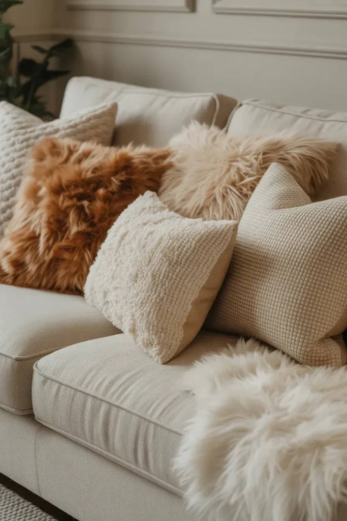 Faux Fur and Boucle Pillow Covers