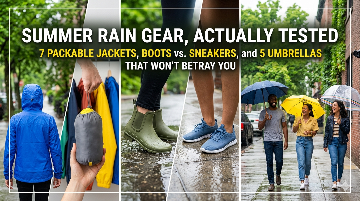 Summer Rain Gear, Actually Tested: 7 Packable Jackets, Boots vs. Sneakers, and 5 Umbrellas That Won’t Betray You