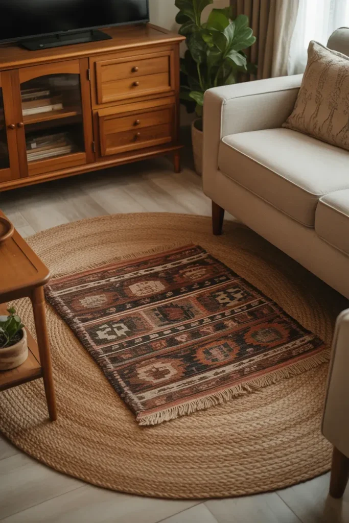 Layered Area Rugs for Texture and Depth