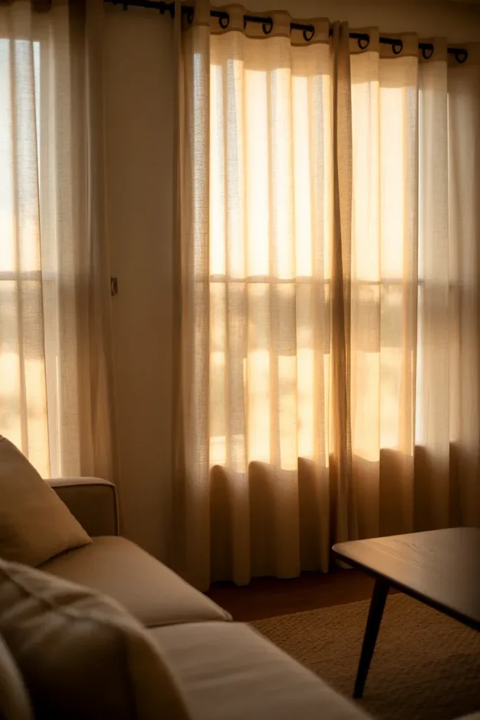 Soft Linen Curtains That Let in Diffused Light