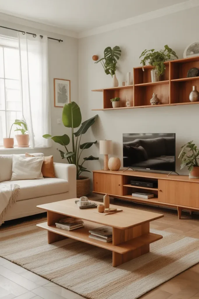 Warm Wood Accents and Furniture