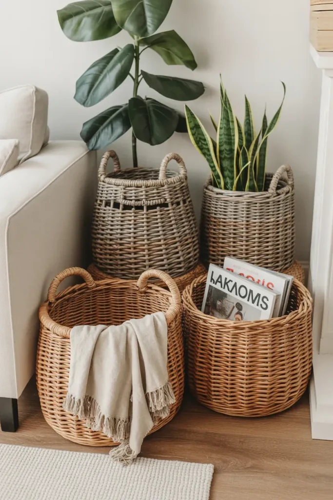 Woven Baskets for Storage and Texture
