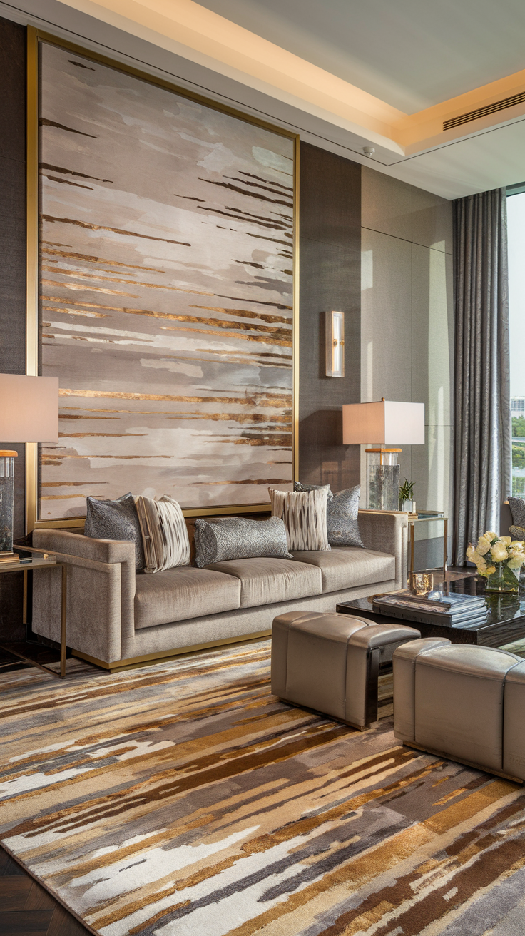 Curated art and rug collection