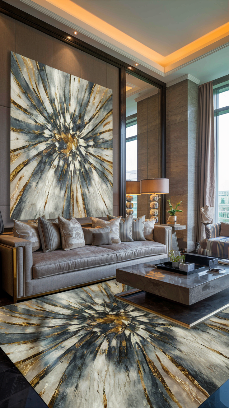 Canvas art and rug pairing