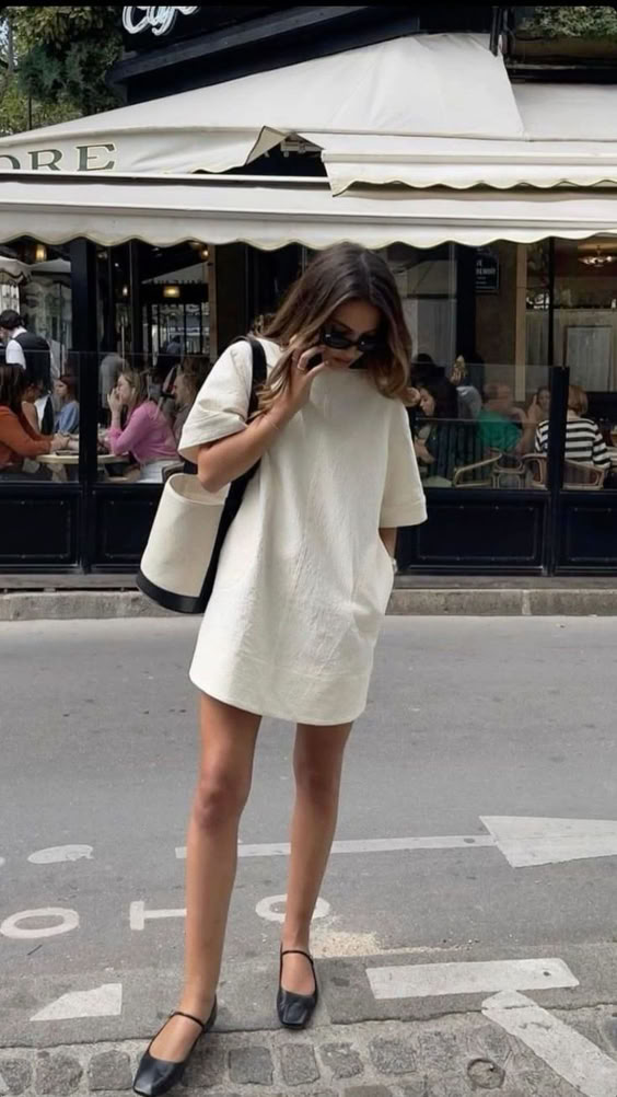 35. Effortless Elegance in a Minimalist White Dress