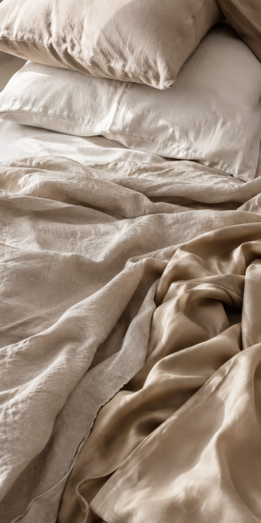 Linen bedding textures